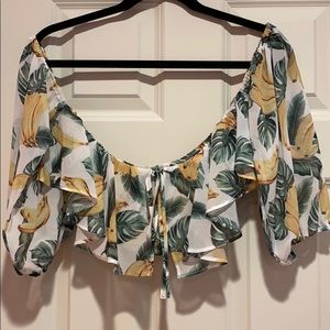 Banana Print Crop Top